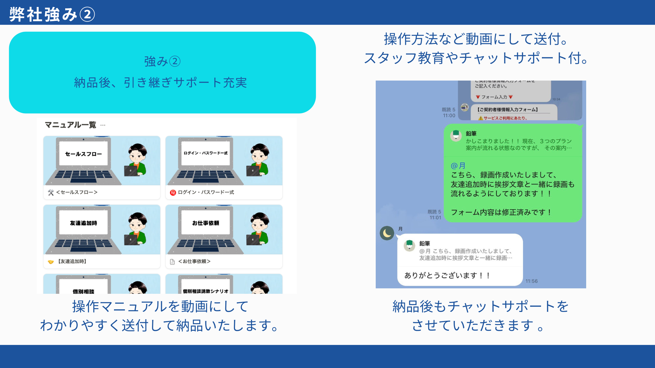 納品後の引き継ぎ支援：提供資料の構築画面と実施内容